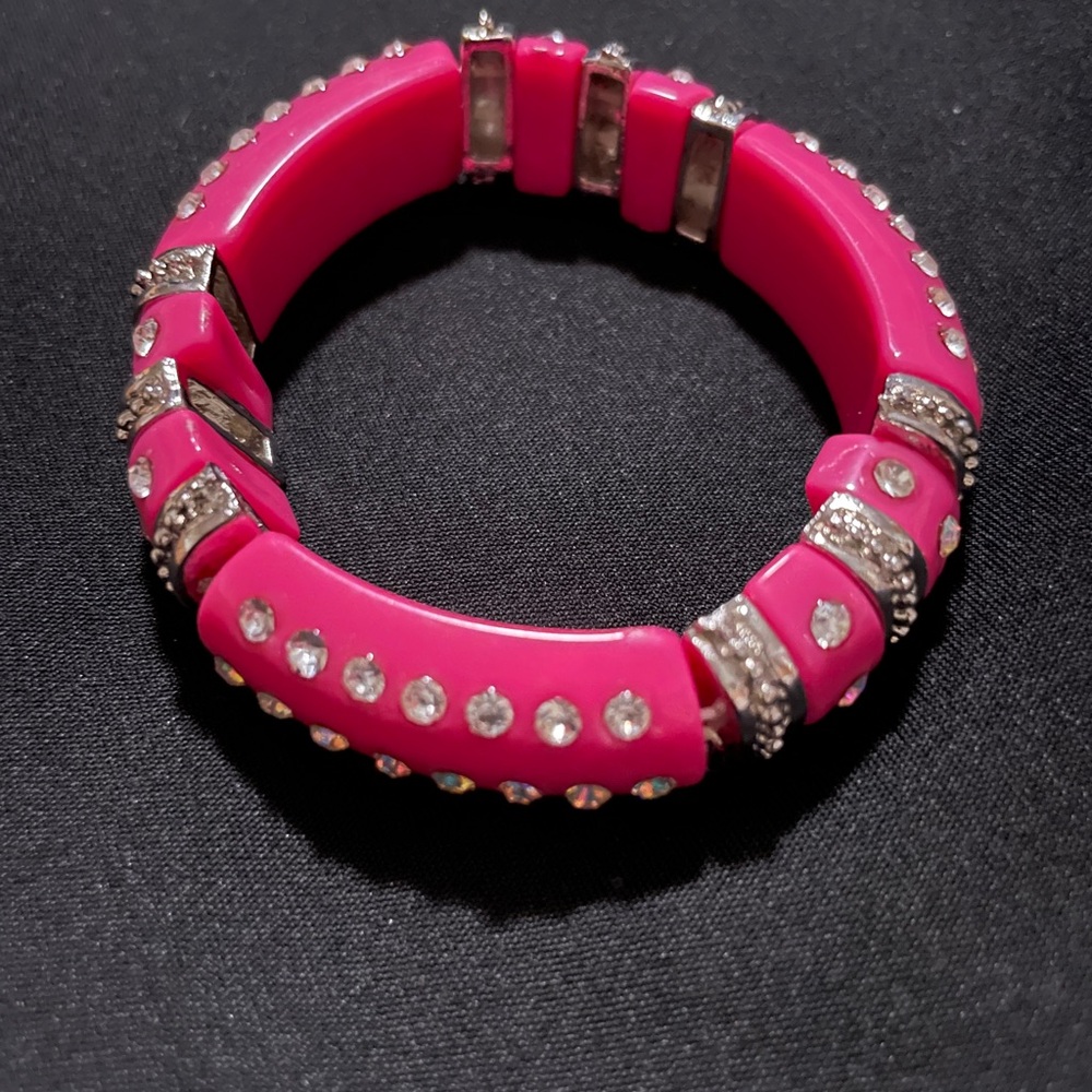 Elegant Pink Bracelet with Silver Accents